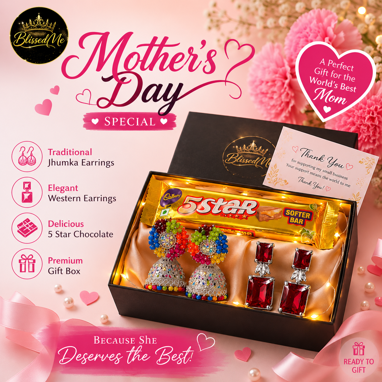 BlissedMe Mother’s Day Special Jewelry Gift Combo for Mom 💖