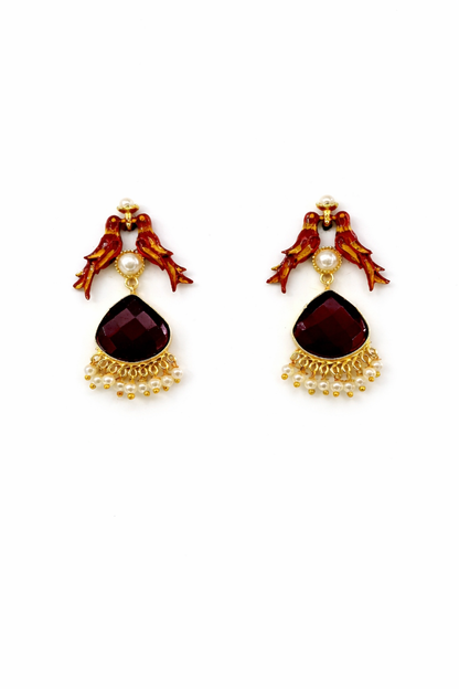 Royal Parrot Drop Earrings ✨ | Party Wear & Cocktail Jewelry - Style #146