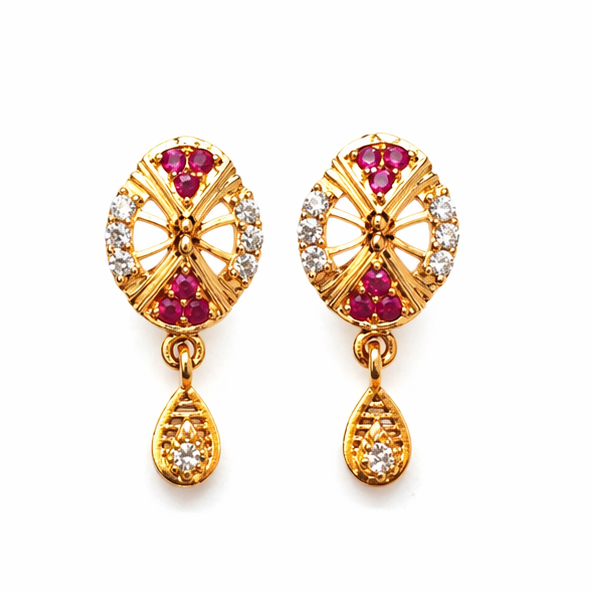 Royal Ruby Radiance Earrings - Style #158