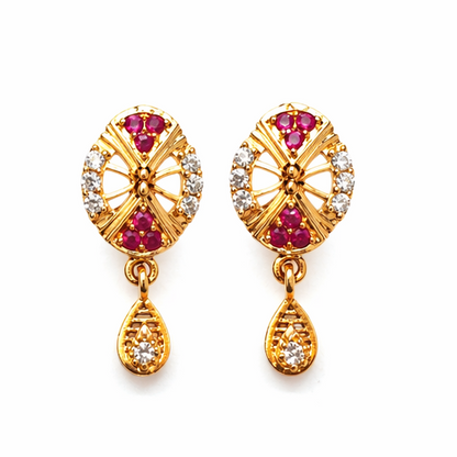 Royal Ruby Radiance Earrings - Style #158
