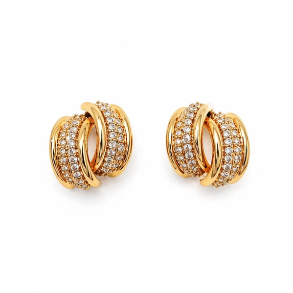 Luxe Twisted Crystal Hoops ✨ | Party Wear & Cocktail Jewelry - Style #159