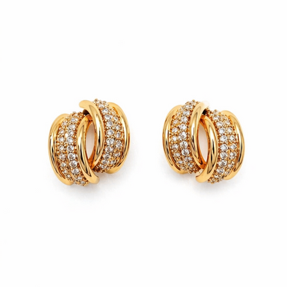 Luxe Twisted Crystal Hoops ✨ | Party Wear & Cocktail Jewelry - Style #159