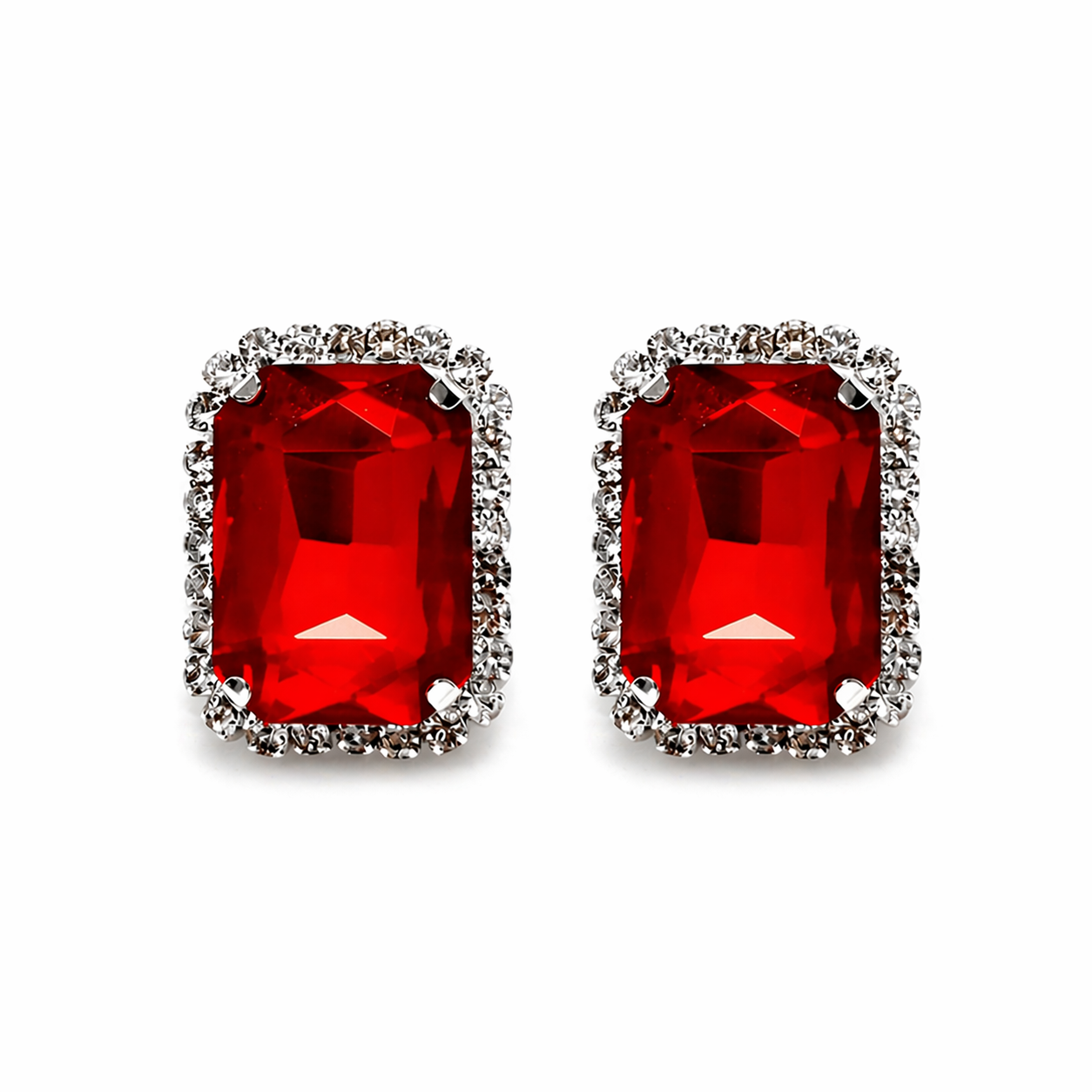 Crimson Radiance Stud Earrings ✨ | Party Wear & Cocktail Jewelry - Style #157