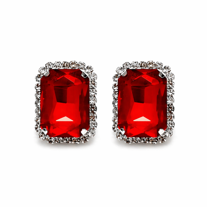Crimson Radiance Stud Earrings ✨ | Party Wear & Cocktail Jewelry - Style #157