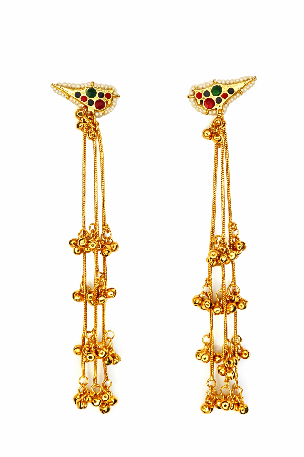 Royal Cascade Kashmiri Earrings ✨ | Bridal, Wedding & Festive Wear - Style #135