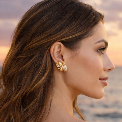 Gold Sculpted Stud Earrings ✨ | Style #144