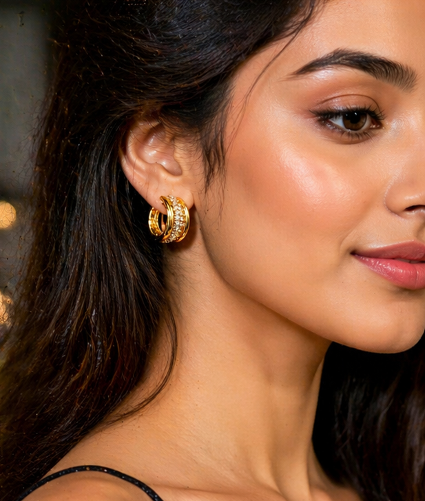 Luxe Twisted Crystal Hoops ✨ | Party Wear & Cocktail Jewelry - Style #159