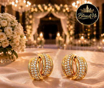 Luxe Twisted Crystal Hoops ✨ | Party Wear & Cocktail Jewelry - Style #159