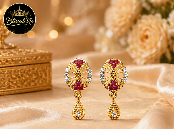 Royal Ruby Radiance Earrings - Style #158