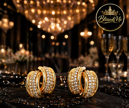 Luxe Twisted Crystal Hoops ✨ | Party Wear & Cocktail Jewelry - Style #159