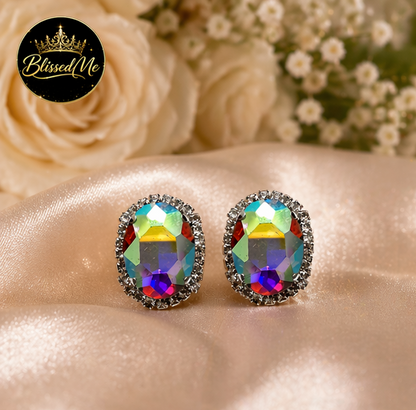 Aurora Crystal Statement Stud Earrings ✨ | Party Wear & Cocktail Jewelry - Style #151