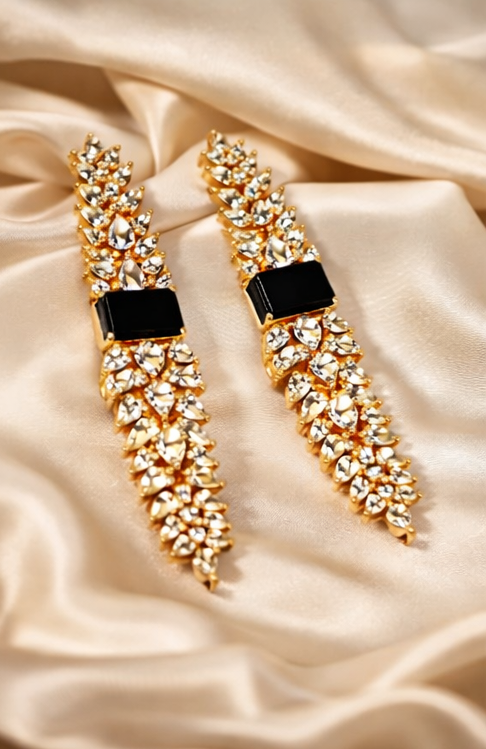 Midnight Luxe Drop Earrings ✨ | Party Wear & Cocktail Jewelry - Style #136