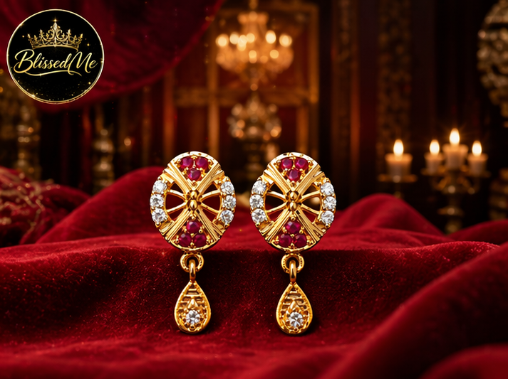 Royal Ruby Radiance Earrings - Style #158