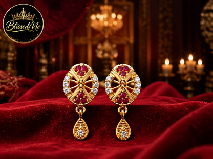 Royal Ruby Radiance Earrings - Style #158