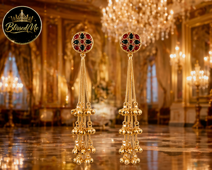 Royal Cascade Tassel Kashmiri Earrings ✨ | Bridal, Wedding & Festive Wear - Style #155
