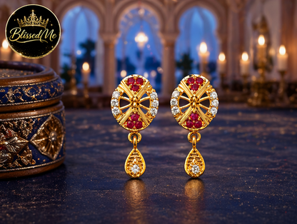 Royal Ruby Radiance Earrings - Style #158