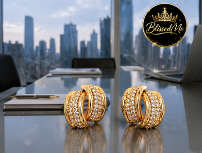 Luxe Twisted Crystal Hoops ✨ | Party Wear & Cocktail Jewelry - Style #159