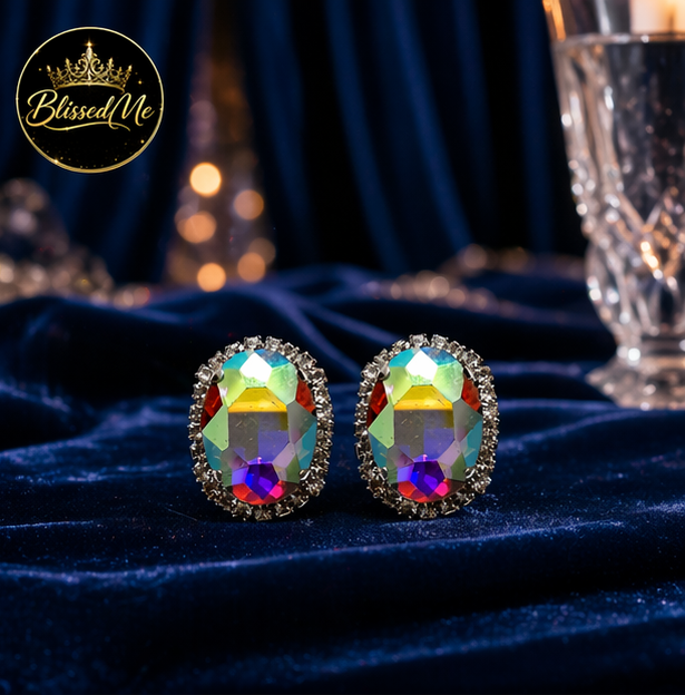 Aurora Crystal Statement Stud Earrings ✨ | Party Wear & Cocktail Jewelry - Style #151