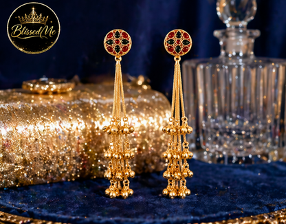 Royal Cascade Tassel Kashmiri Earrings ✨ | Bridal, Wedding & Festive Wear - Style #155