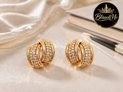 Luxe Twisted Crystal Hoops ✨ | Party Wear & Cocktail Jewelry - Style #159