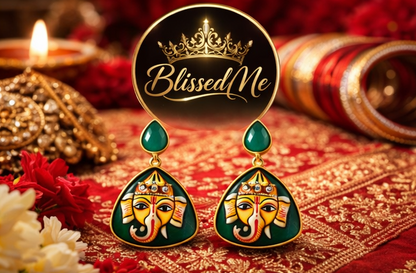 Divine Ganesha Drop Earrings ✨ | Style #147