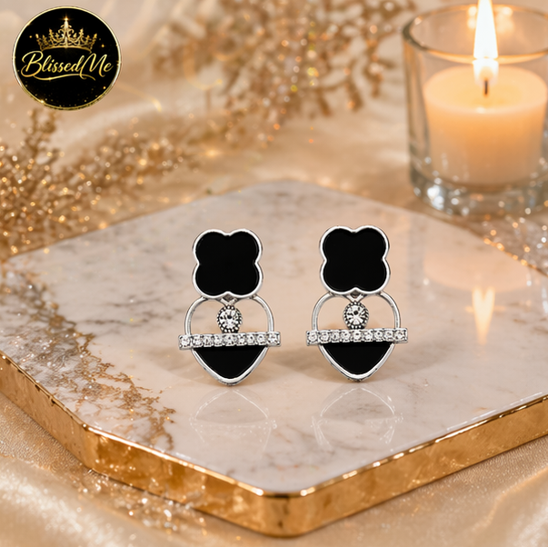 Midnight Elegance Stud Earrings ✨ | Party Wear & Cocktail Jewelry - Style #152