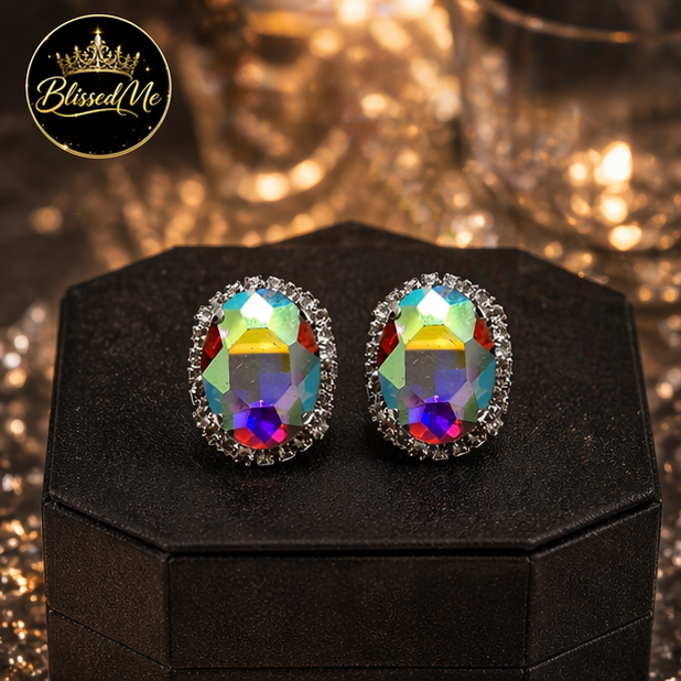Aurora Crystal Statement Stud Earrings ✨ | Party Wear & Cocktail Jewelry - Style #151