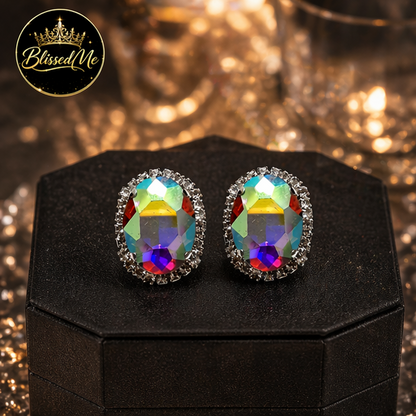 Aurora Crystal Statement Stud Earrings ✨ | Party Wear & Cocktail Jewelry - Style #151