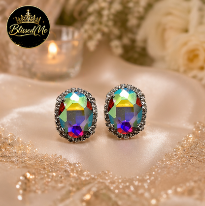Aurora Crystal Statement Stud Earrings ✨ | Party Wear & Cocktail Jewelry - Style #151