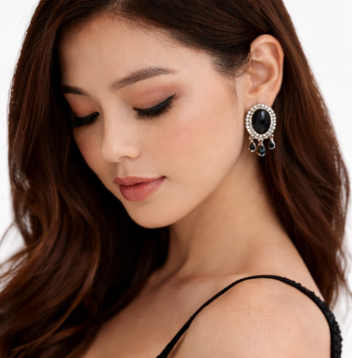 Elegant Black Statement Earrings ✨ | Style #141