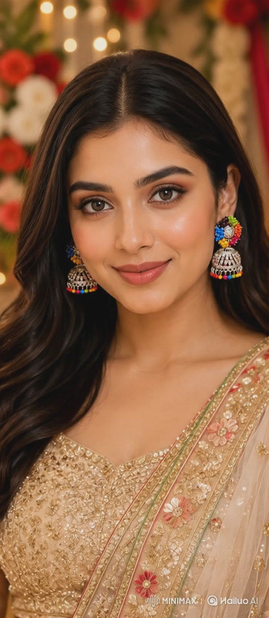 BlissedMe Mother’s Day Special Jewelry Gift Combo for Mom | Traditional Jhumka & Ruby Western Earrings with 5 Star Chocolate Gift Box ✨ | Style #170