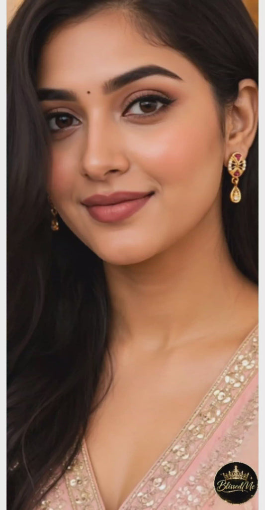 Royal Ruby Radiance Earrings - Style #158